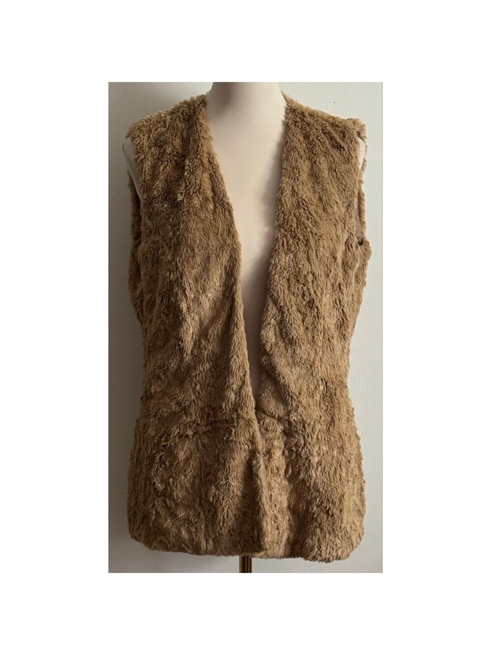 Women's Charming Charlie Brown Faux Fur Vest M